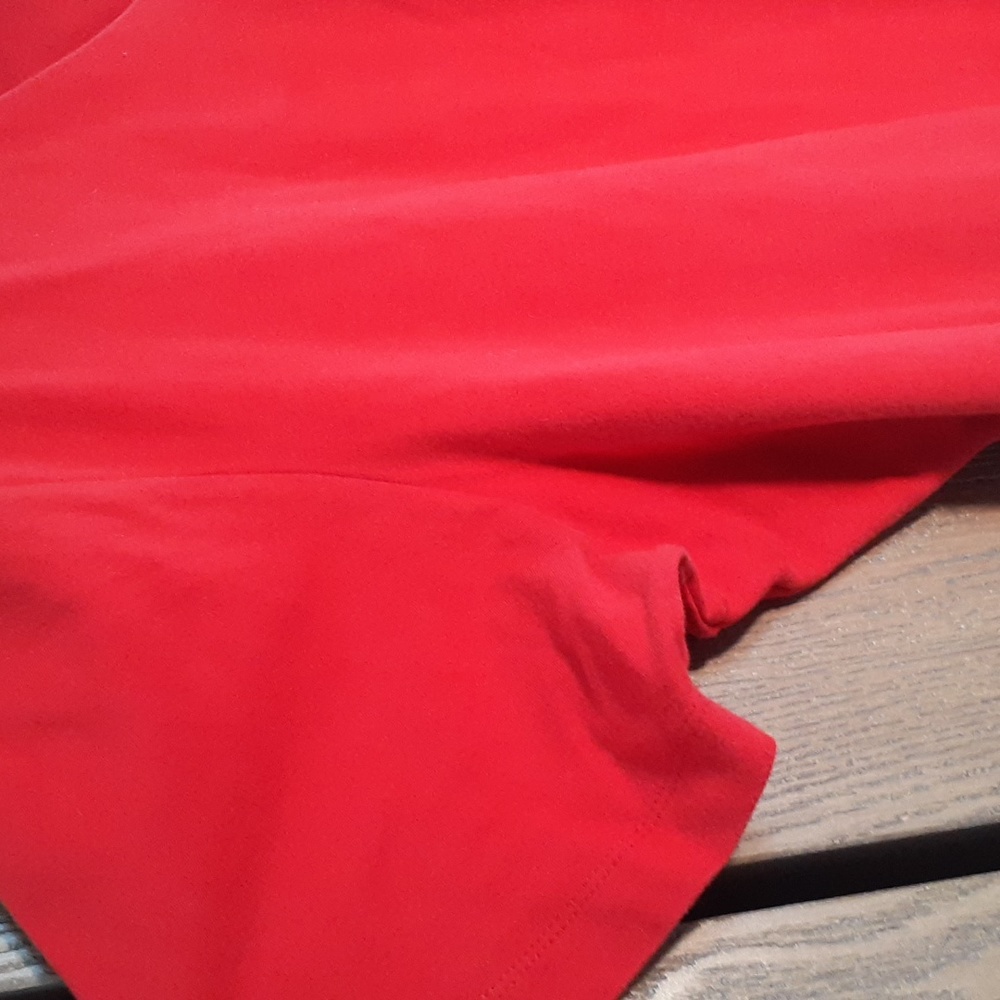 Liz Caiborn womens vintage red heavyweight cotton spandex stretch top 1X - Picture 2 of 5